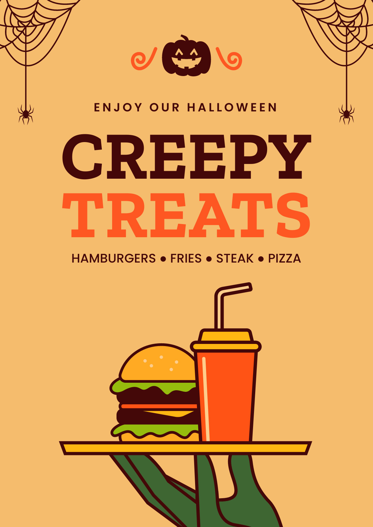 Creepy Treats Halloween Poster 1191x1684 template