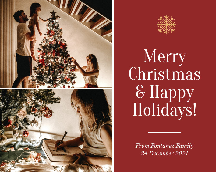 Merry Christmas Happy Holidays Photo Collage 709x567 template