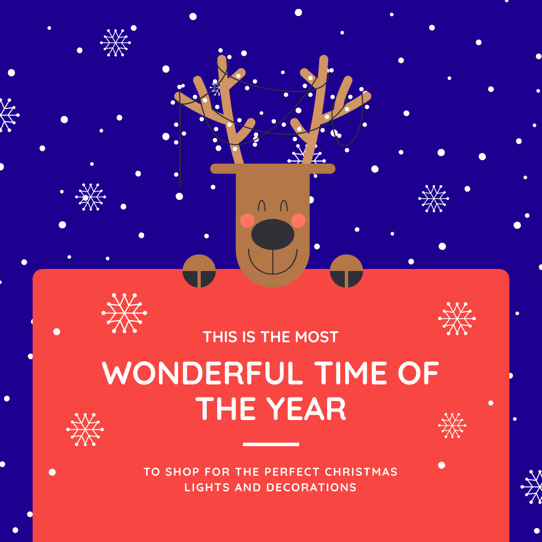 Wonderful Rudolf Christmas Decorations  1080x1080 template preview