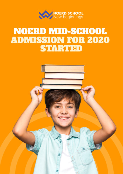 Noerd School Admission Orange Flyer 420x595 template