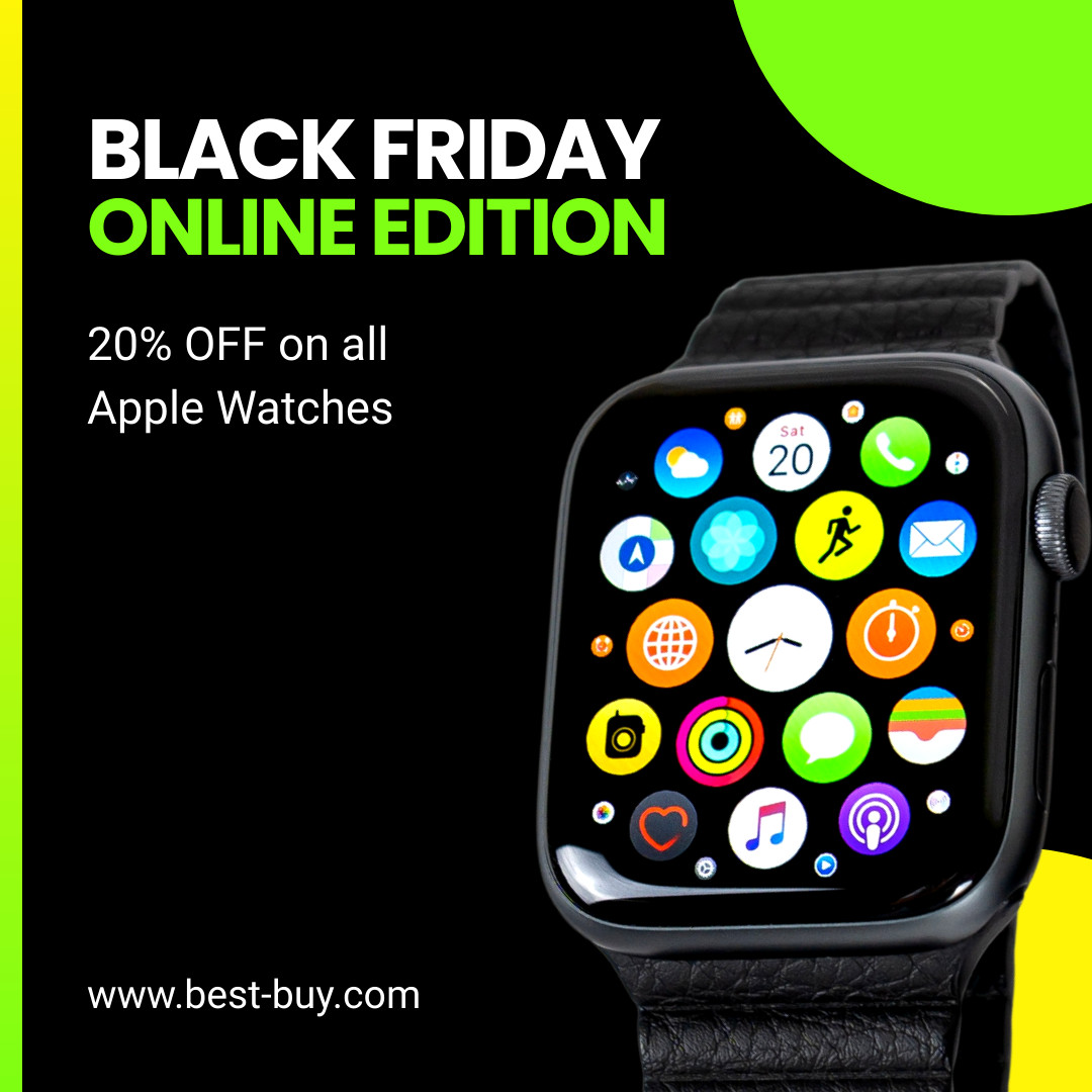 Black Friday Online Smartwatch 1080x1080 template
