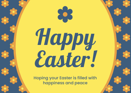Happy Easter Flower Pattern – Card Template 420x298 template