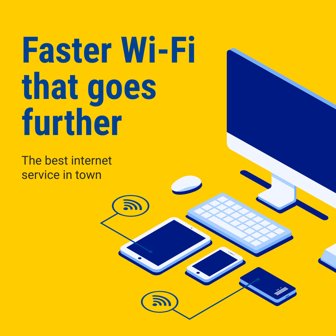 Best Internet Service with Faster Wi-Fi 1080x1080 template
