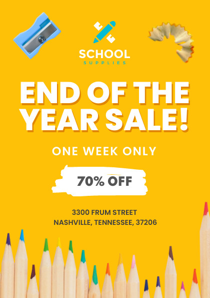 End of the School Year Sale Flyer 420x595 template