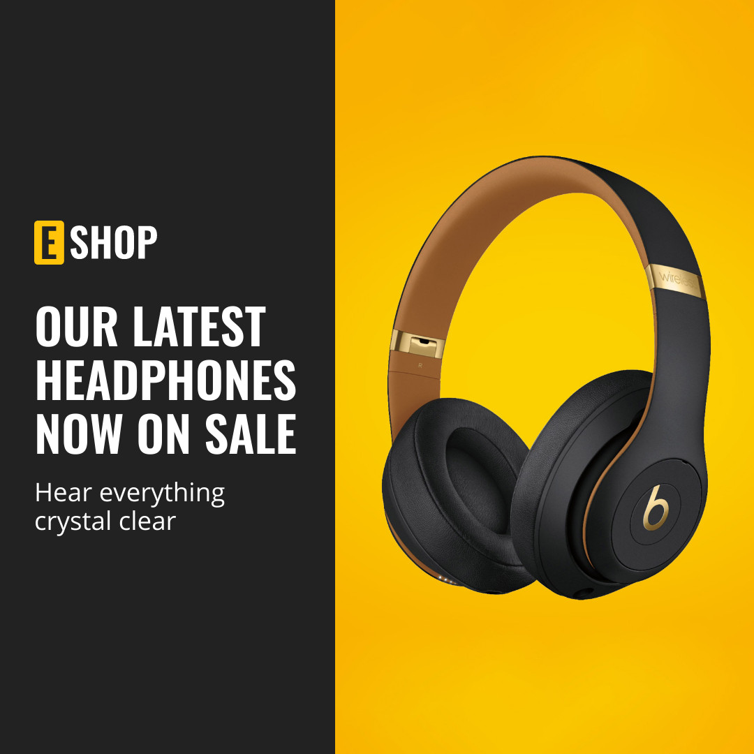Latest Headphones Now on Sale 1080x1080 template