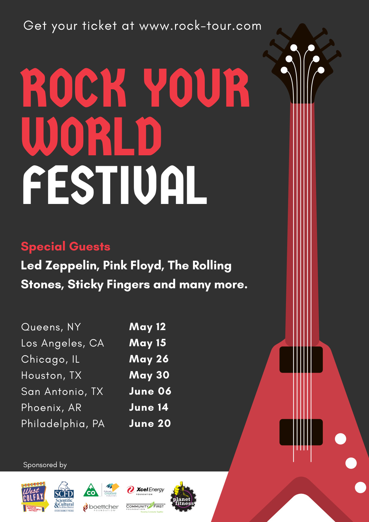 Rock Your World Festival – Poster Template  1191x1684 template