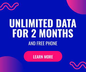Unlimited Data Deal and Free Phone  300x250 template