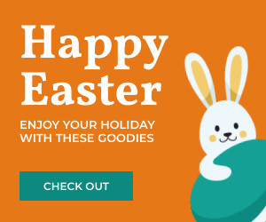 Happy Easter with Holiday Goodies 300x250 template