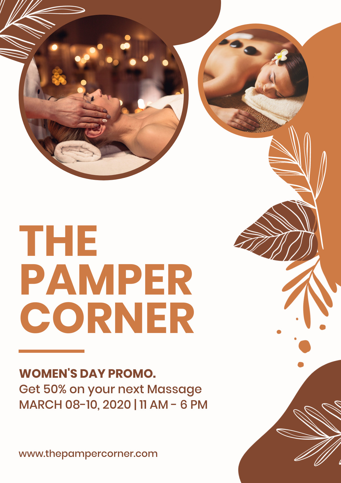 The Pamper Corner Women's Day – Poster Template 1191x1684 template