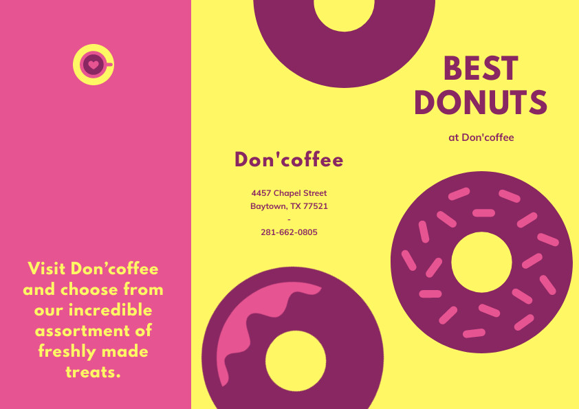 Best Donuts Don coffee – Brochure Template 842x595 template