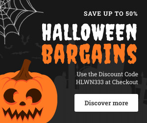 Halloween Bargains Cemetery Pumpkin 300x250 template