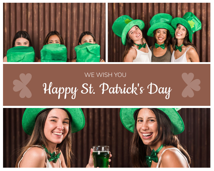 Happy Saint Patrick's Day Girls Photo – Collage Template  709x567 template