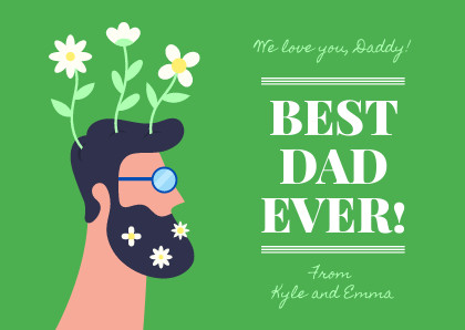 Best Dad Ever Green Father's Day Card 420x298 template preview