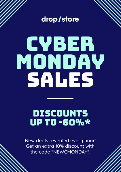 Blue Lines Cyber Monday Sales Flyer 420x595 template preview