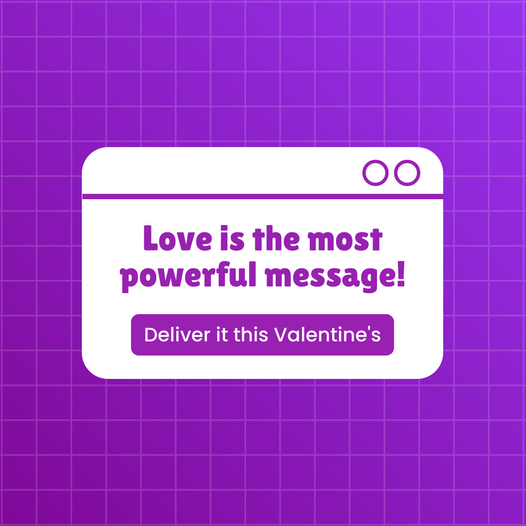 Valentine's Day Love Message 1080x1080 template