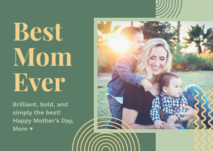 Green Mother's Day Best Mom Ever – Card Template 420x298 template preview