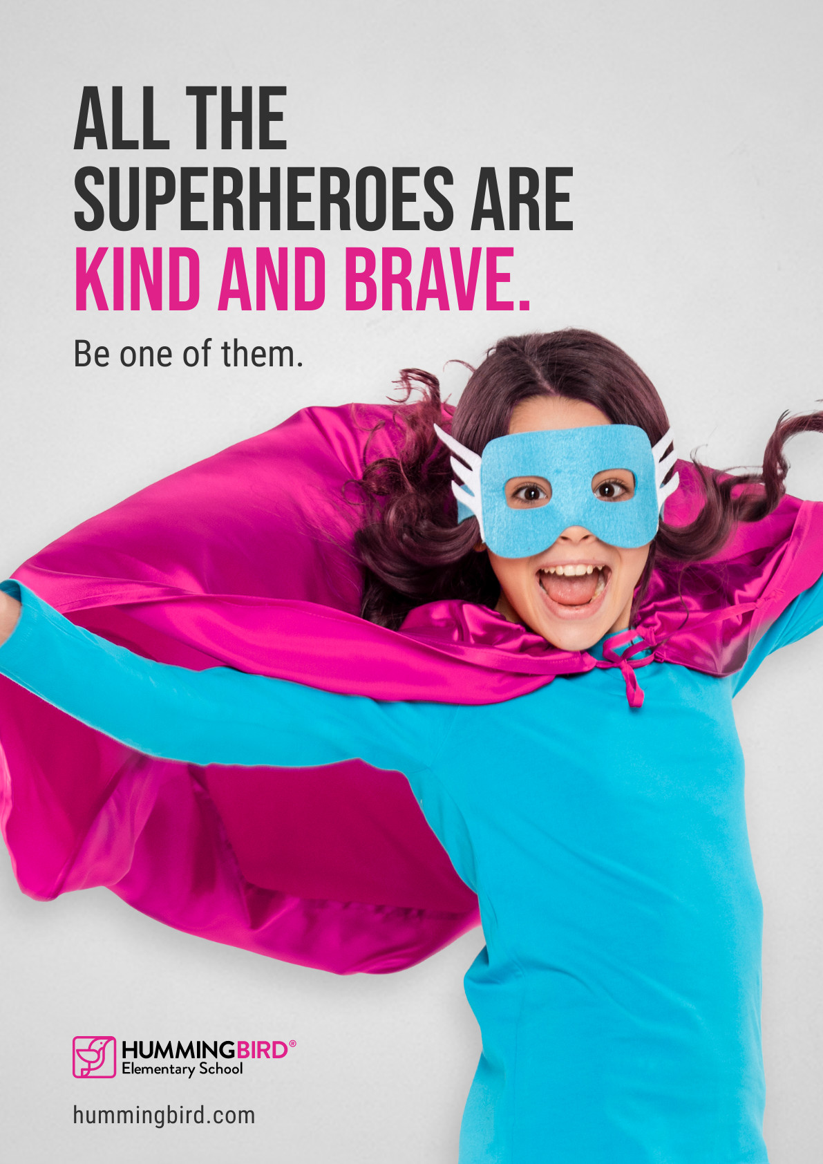 Superheroes are Kind and Brave School Poster 1191x1684 template