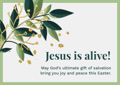 Olive Jesus is Alive Easter – Card Template  420x298 template