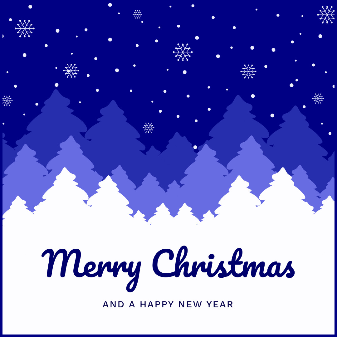 Merry Christmas Winter Forest 1080x1080 template