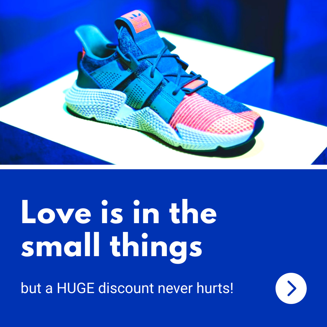 Valentine's Day Fashion Blue Shoe Love 1080x1080 template