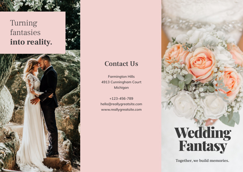 Wedding Fantasy Flower – Brochure Template 842x595 template