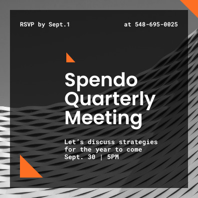 Spendo Quarterly Strategy Meeting Invitation 397x397 template preview