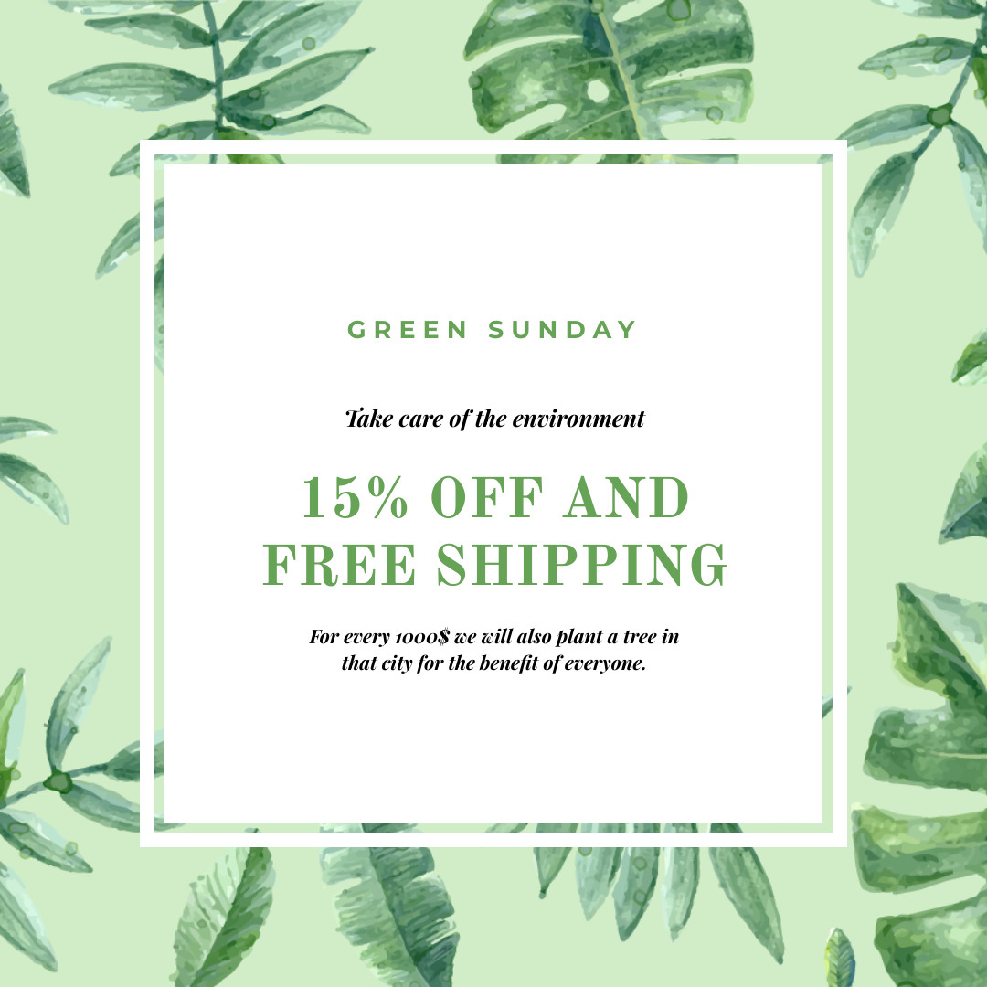 Green Sunday 1080x1080 template
