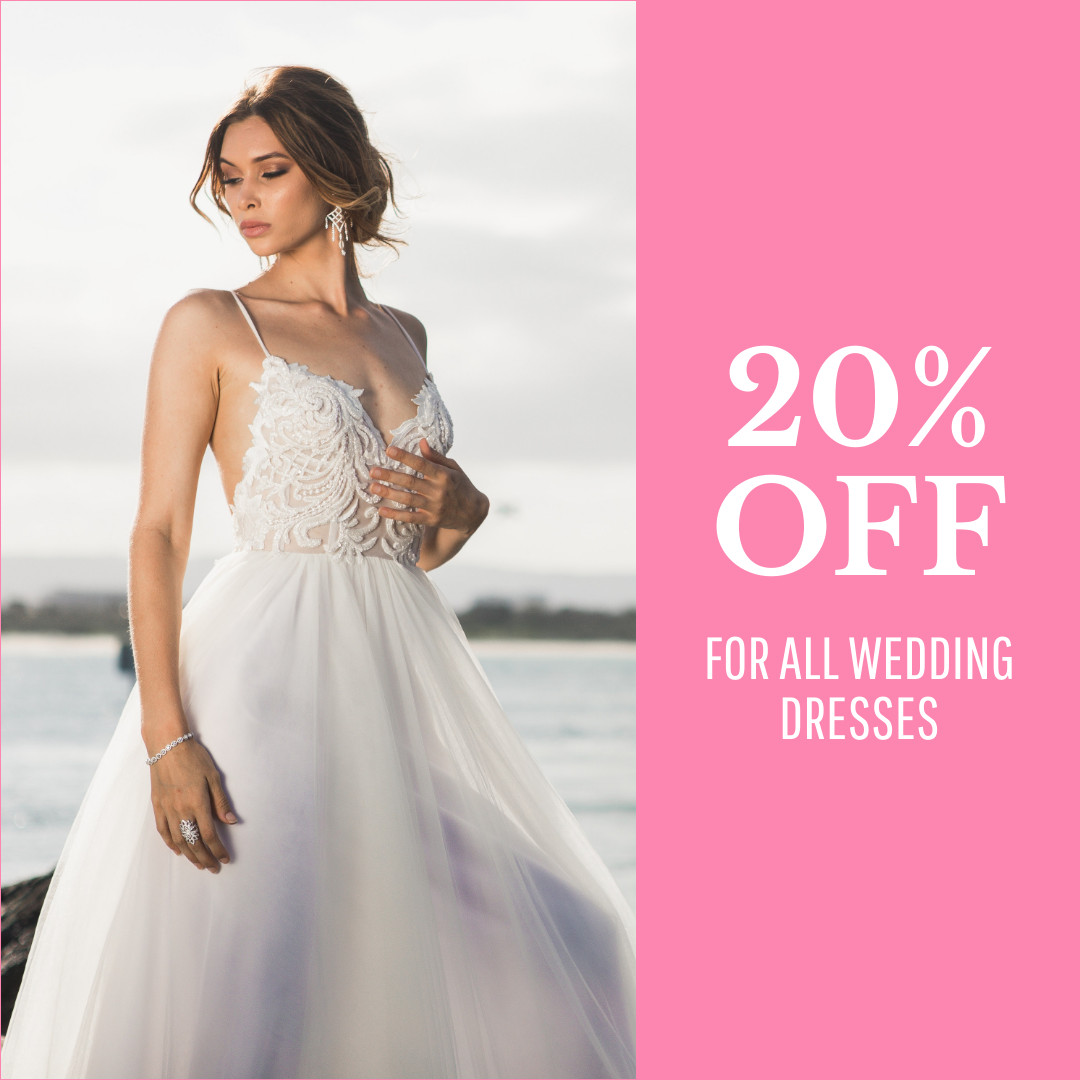 Discount on All Wedding Dresses  1080x1080 template