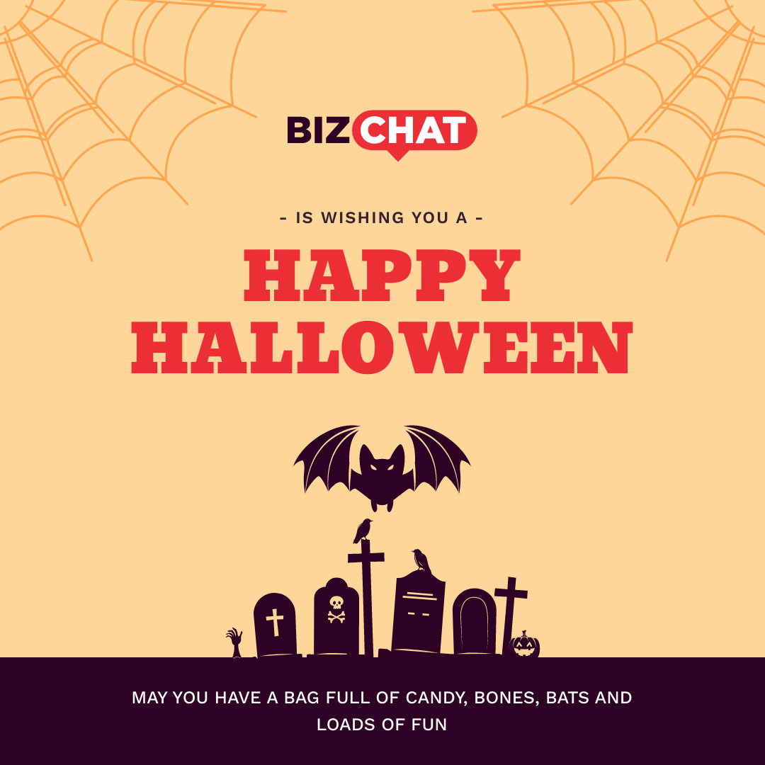 BizChat Wishing Happy Halloween  1080x1080 template