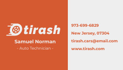 Tirash Orange Auto Business – Card Template 252x144 template