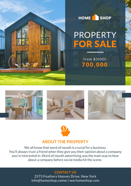 Home Shop Property For Sale – Flyer Template 420x595 template