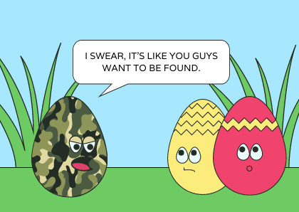 Funny Camouflage Easter Egg Hunt Card 420x298 template