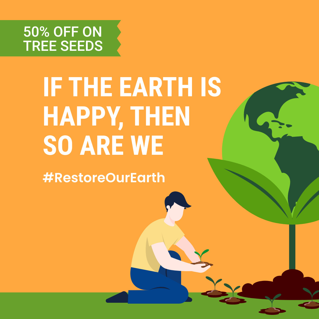 Tree Seed Discount on Earth Day 1080x1080 template