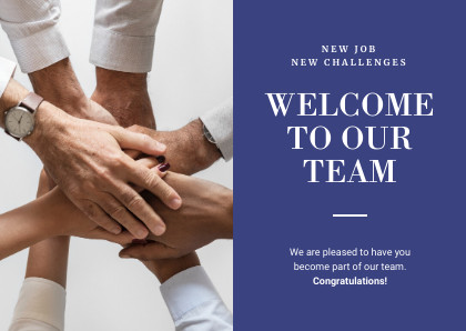 Welcome to our blue team – Card Template   420x298 template