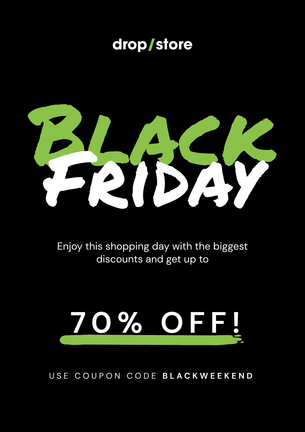 DropStore Brushed Black Friday Blackweekend Poster 1191x1684 template