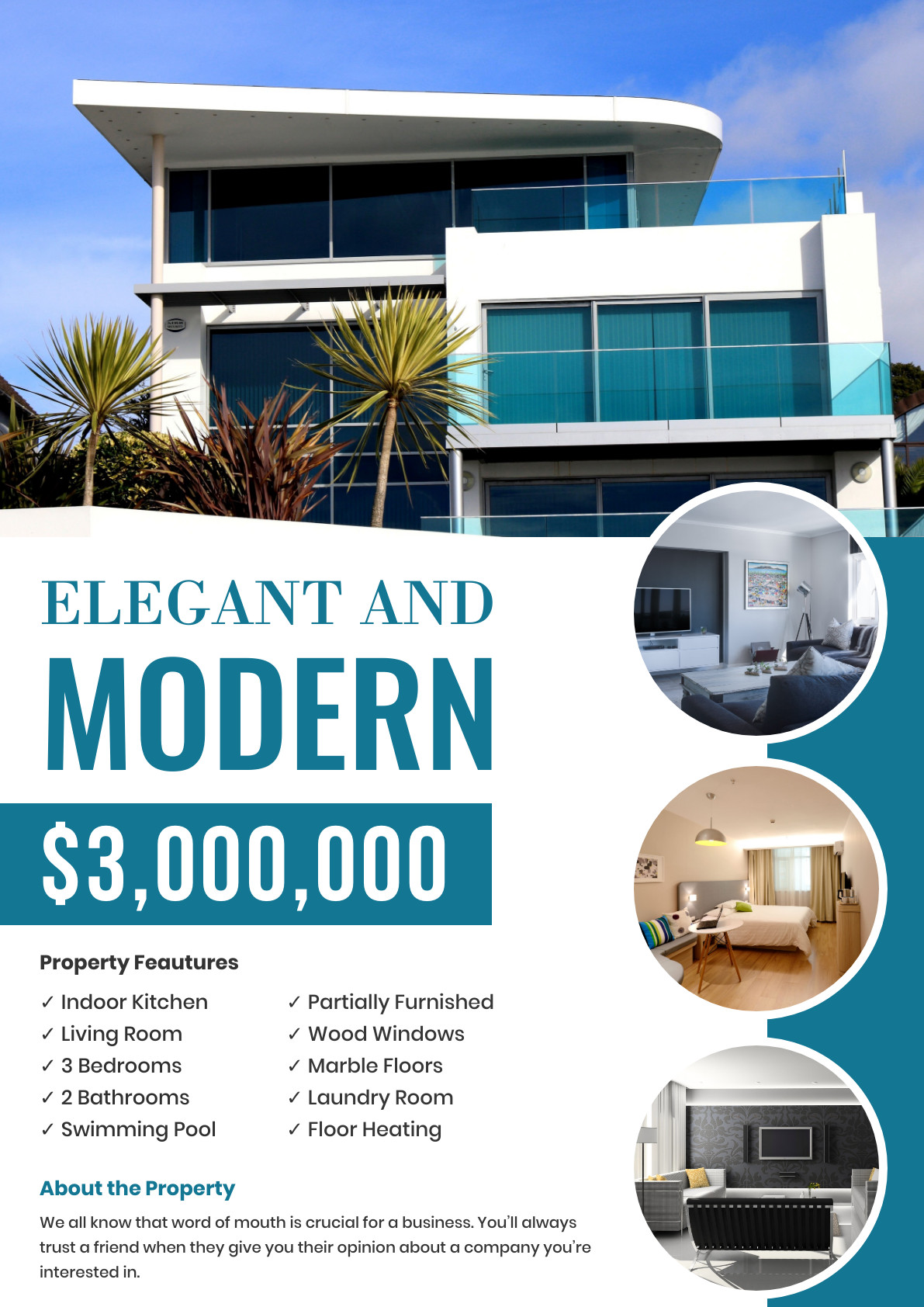 Elegant and Modern Living – Poster Template 1191x1684 template