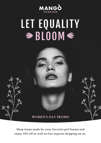 Women's Day Equality Bloom – Flyer Template 420x595 template