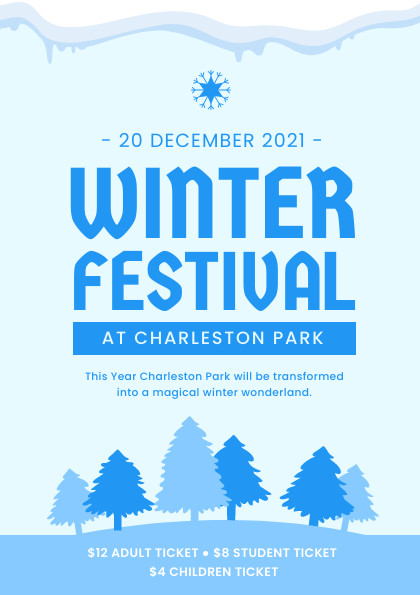 Christmas Winter Wonderland Festival Flyer 420x595 template preview