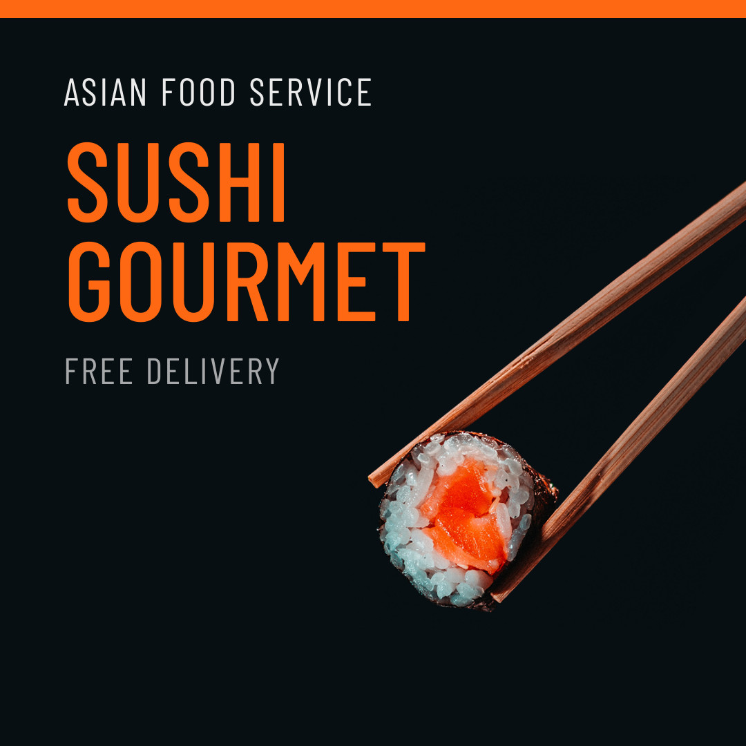 Sushi Gourmet Asian Food Service  1080x1080 template