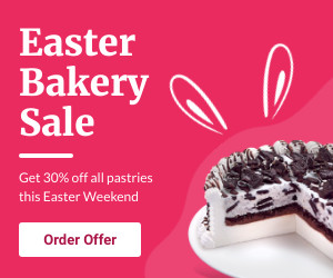 Easter Bunny Bakery Sale 300x250 template
