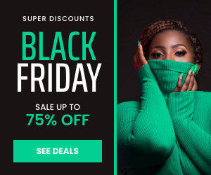 Green Black Friday Super Discounts 300x250 template