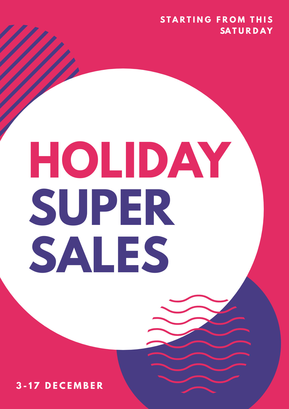 Circle Holiday Super Sales – Poster Template 1191x1684 template preview