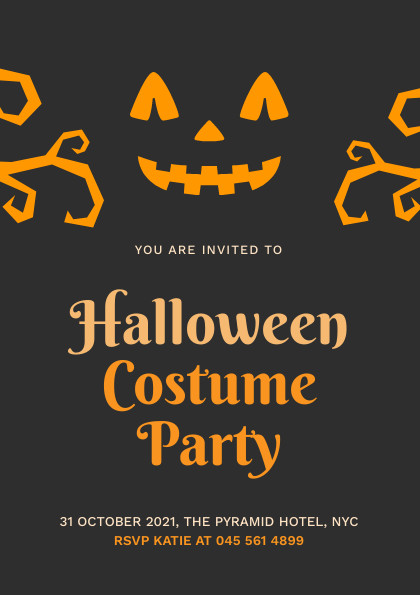 Halloween Orange Costume Party Flyer 420x595 template