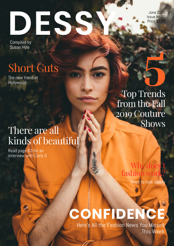 Dessy Confidence Fashion –  Magazine Cover Template 595x842 template
