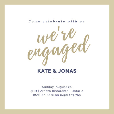 Kate & Jonas Engagement – Invitation Template  397x397 template