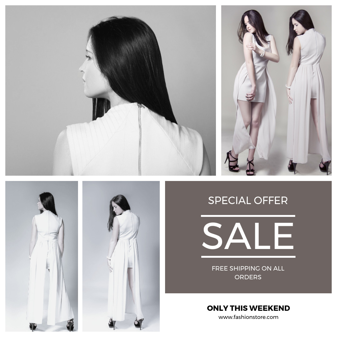 Multiple Photo Facebook Post Fashion Template 1080x1080 template