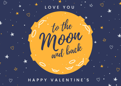 Valentine's Day to the Moon Illustration 420x298 template