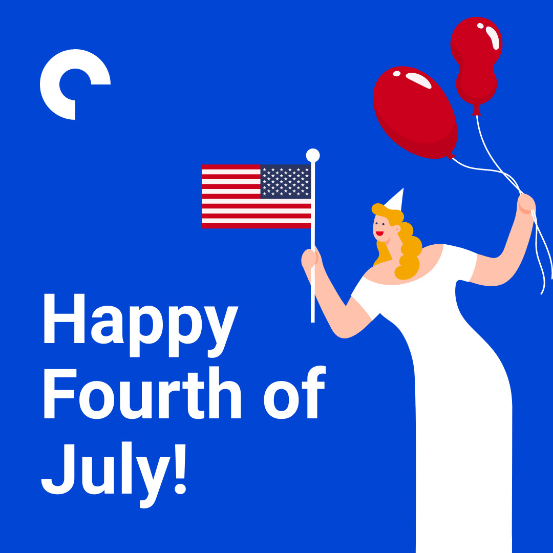 Happy Fourth of July Festive Woman Illustration 1080x1080 template