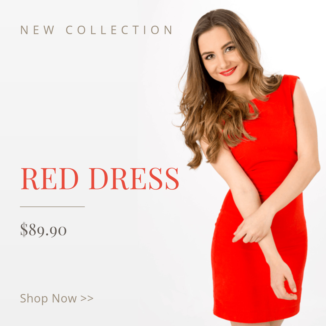 Red Dress Ad Template 1080x1080 template