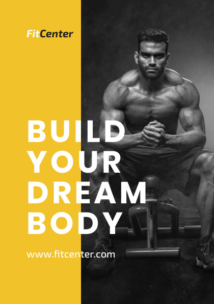 Yellow FitCenter – Flyer Template  420x595 template